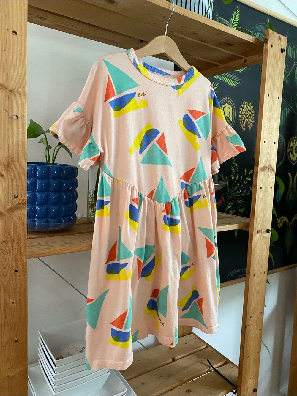 Bobo Choses Multicolor Sailboat Ruffle Dress 4t - Picture 8 of 15